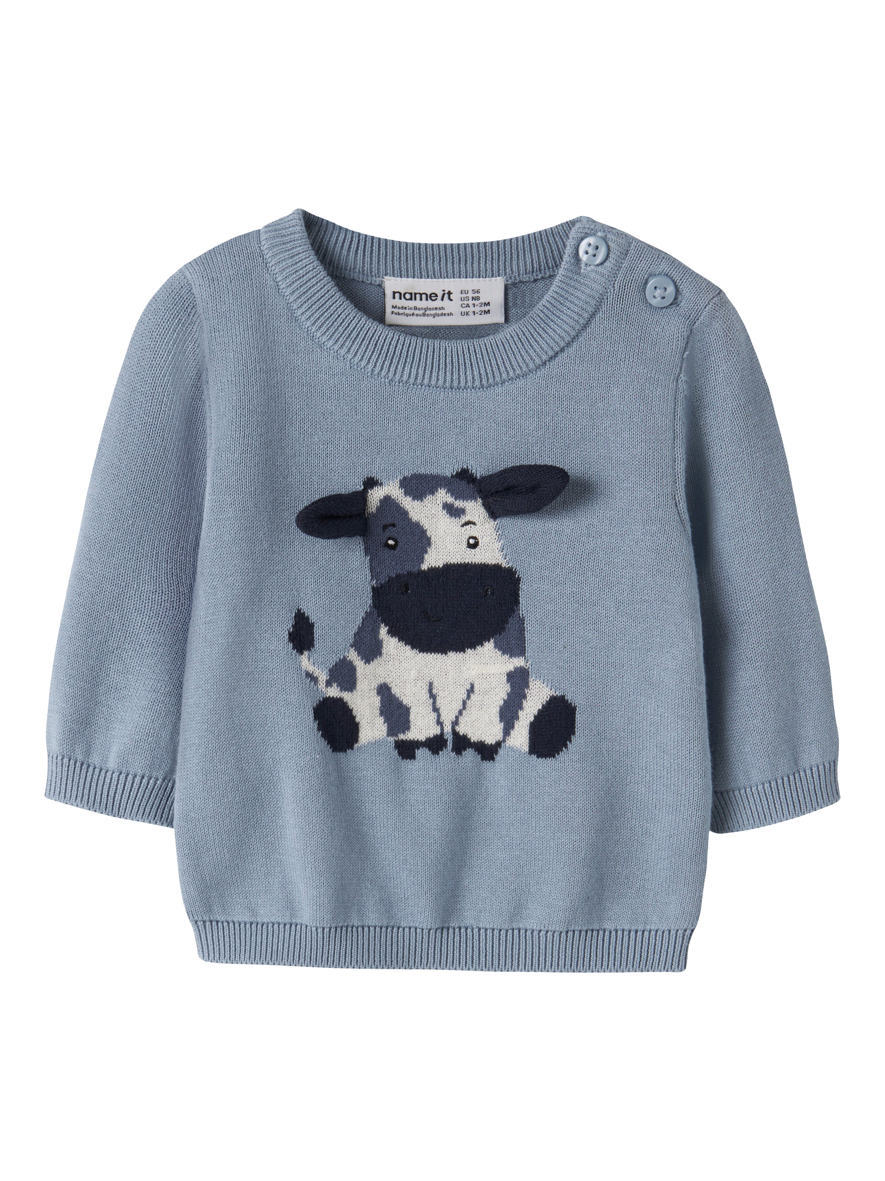 Name It Ligan- Ls Knit Ashley Blue 56 Cm