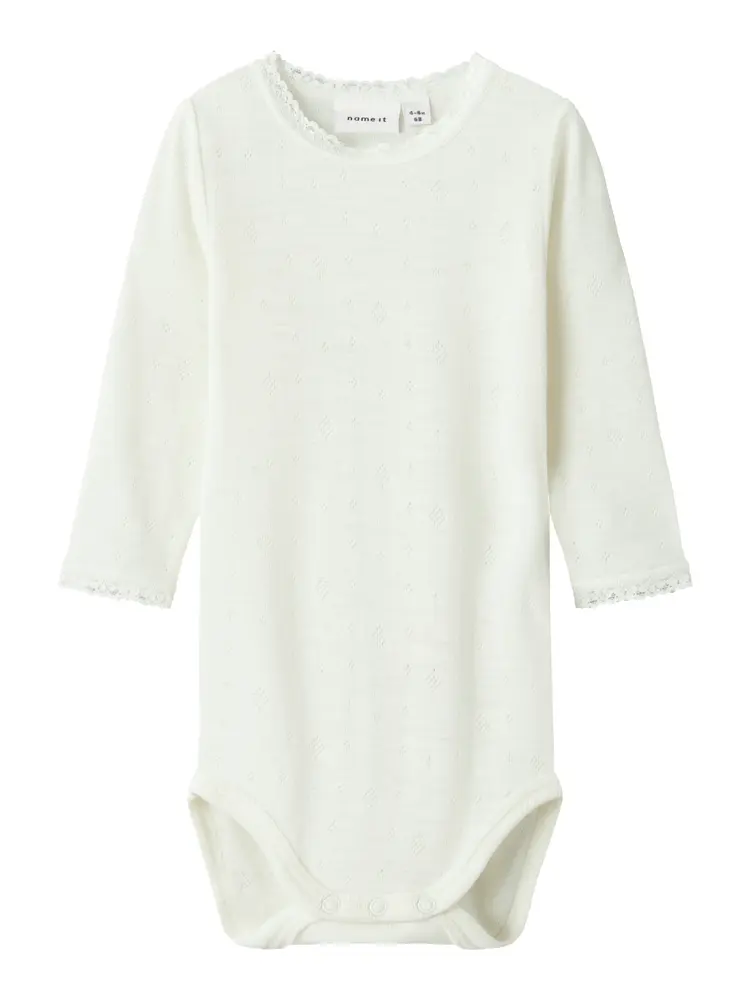 Name It Wang Uld Langærmet Body Snow White 80