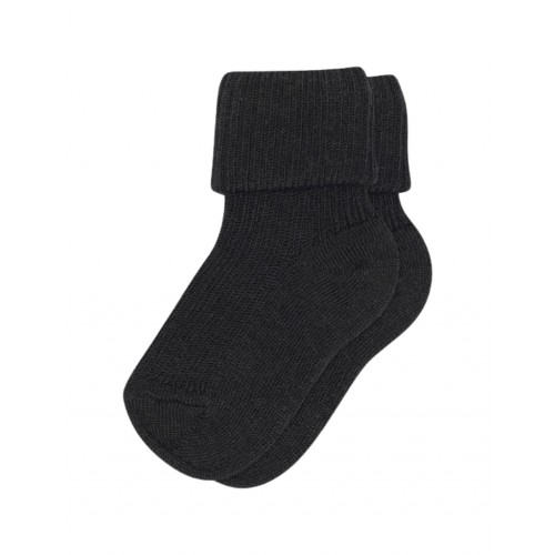 Rib Baby Bomuldsstrømper Black 19 21