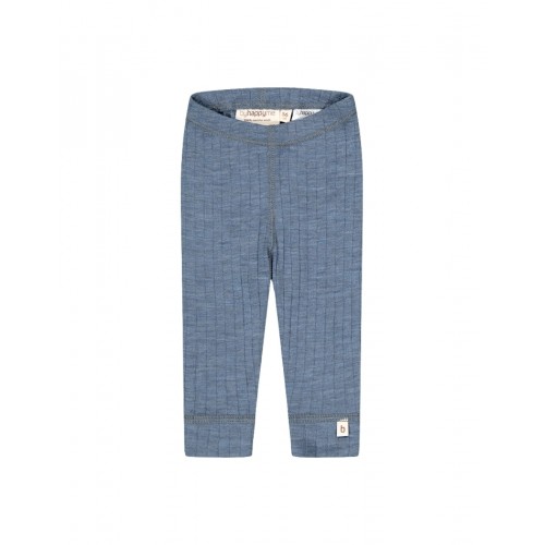 Rib Leggings   100  Merino Uld  Oeko-texâ  Blue Melange 56
