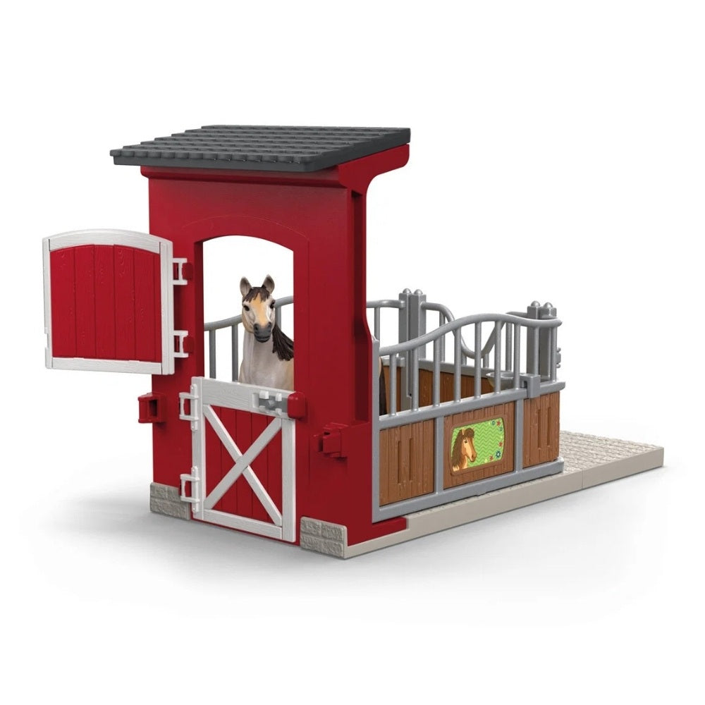 Schleich Farm World Stald Med Mustang Hoppe