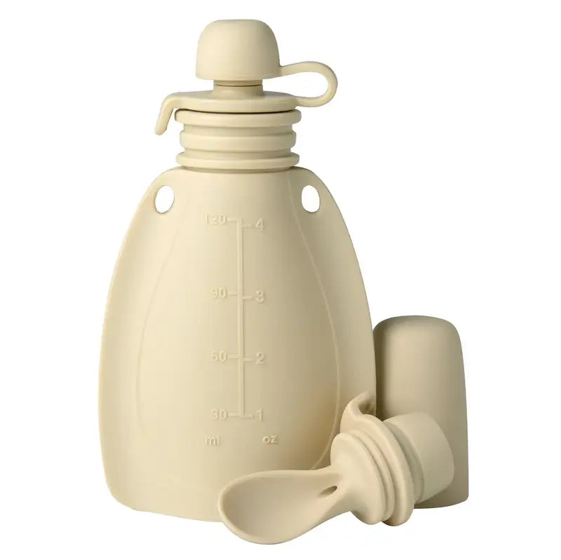 Smoothie Flaske Ske Og Beskyttelseskappe Beige