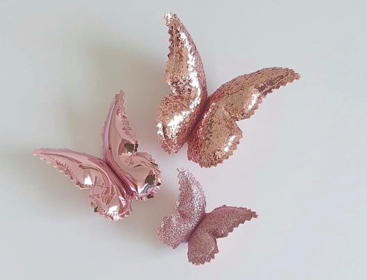 Smukke Sommerfugle Rose Pink Glitz Little Custom Creations