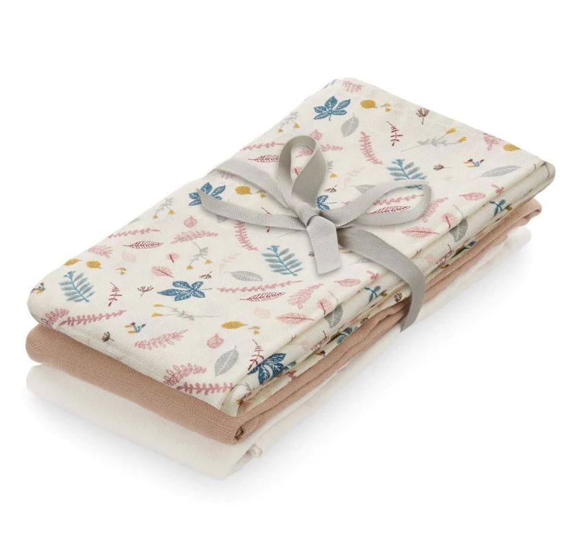 Stofbleer   Pak Cam Cam Copenhagen Gots Mix Pressed Leaves Rose  Dusty Rose  Creme White