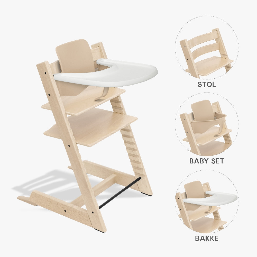 Stokke Tripp Trapp Bundle Højstol  Babyset Og Tray Natur