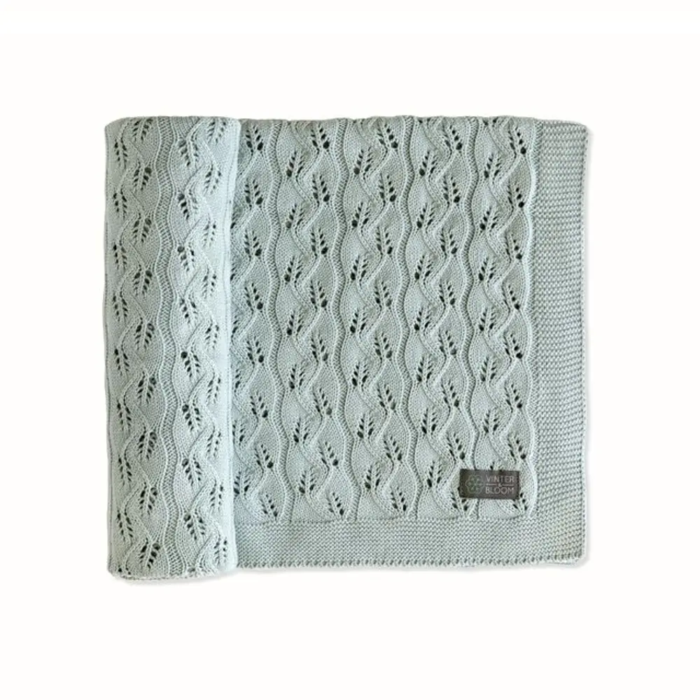 Striktæppe  Bomuld  Eco Sage Green
