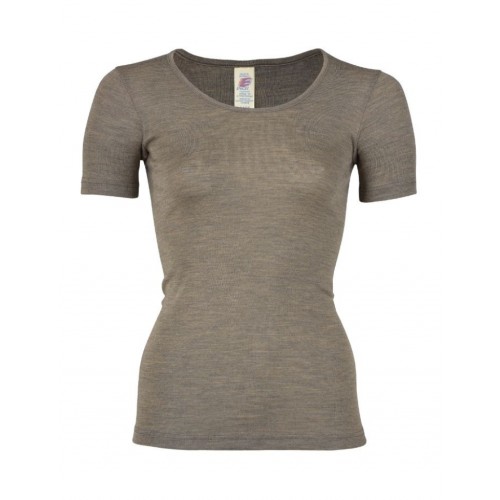 -shirt Til Dame   Uld Og Silke 34 36 Walnut