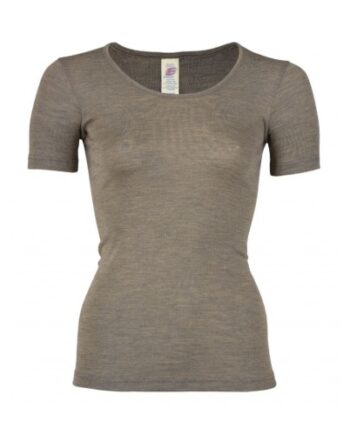 -shirt Til Dame   Uld Og Silke 34 36 Walnut
