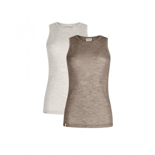 Tank Top Til Dame   100  Merino Uld   -pak   Nature Beige Melange