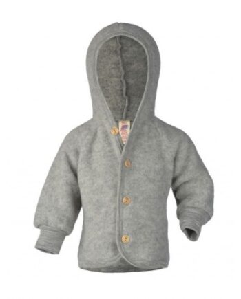 Uldjakke Med Hætte   100  Merino Uld Til Baby 62 68 Light Grey Melange