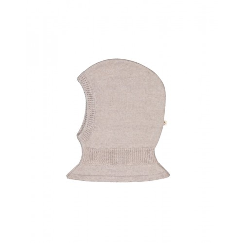 Balaclava   Strik Af 100   Merino Uld 62 68 Beige Melange