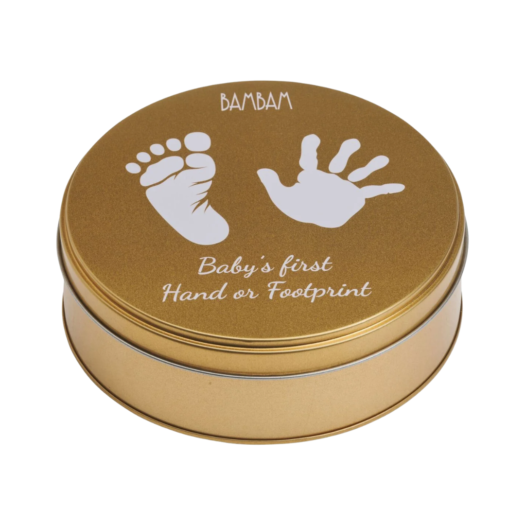 Bambam Fod- Og Håndaftryk Baby   Gips Guld