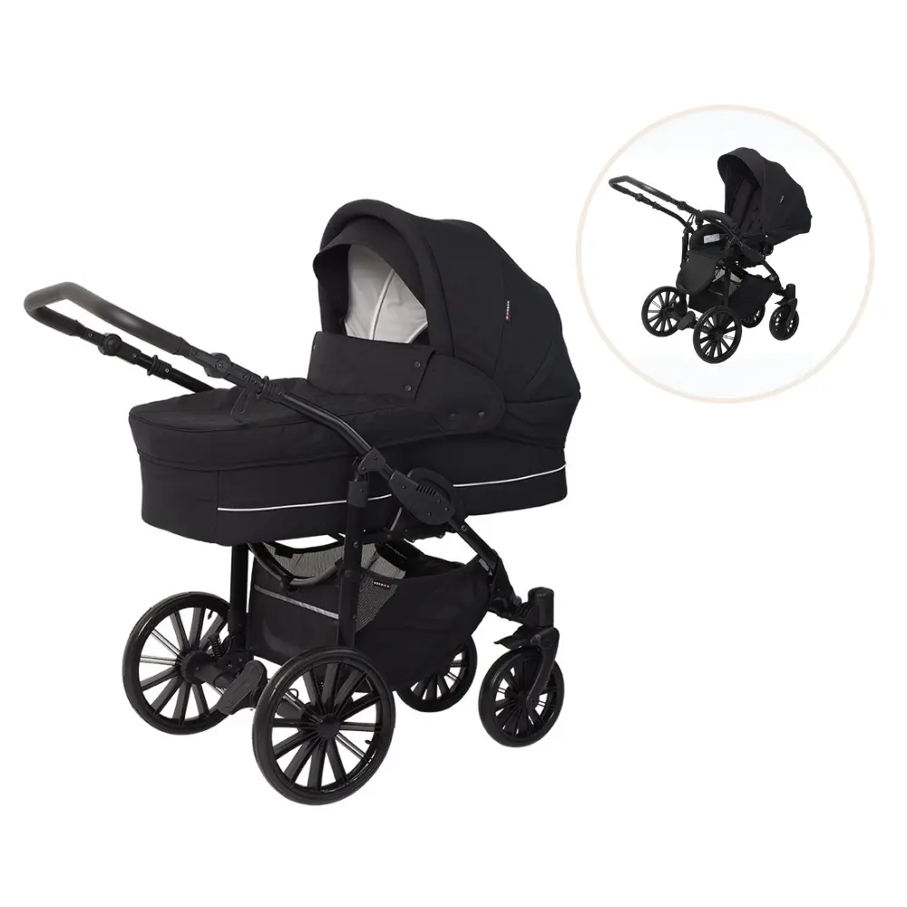 Basson Nordic Lux Barnevogn Inkl  Klapvognssæde Dusty Black