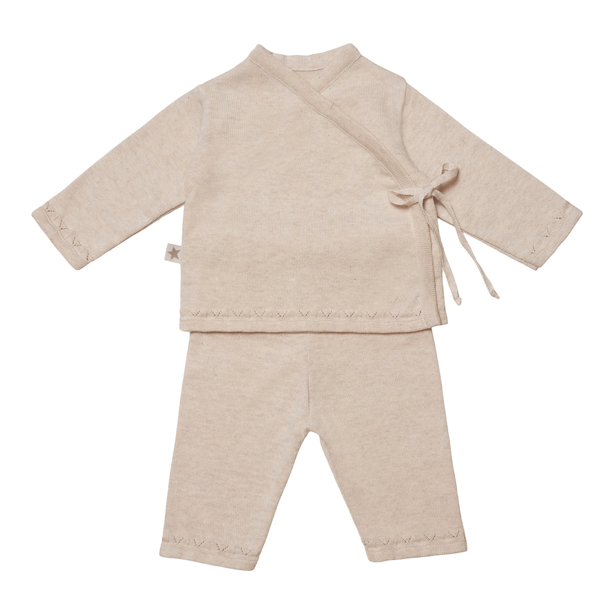 Huttelihut Lani Sæt Baby Bluse   Bukser Off White 56-62 Cm