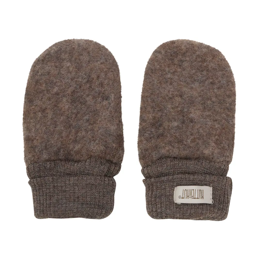 Uld Fleece Vanter Brown Melange 62 68