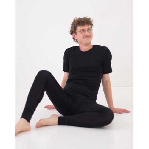 Kortærmet  -shirt Til Herre   100  Merino Uld Black