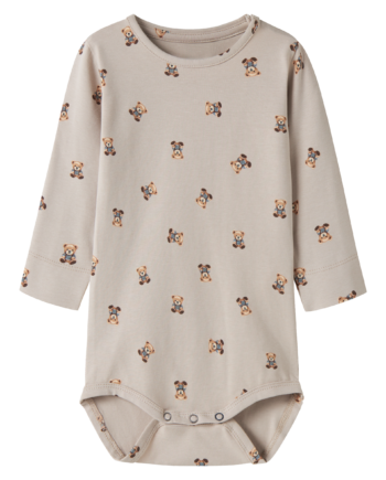 Langærmet Body Med Bamser  Str  50-92