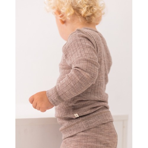 Langærmet  -shirt   100  Merino Uld  Oeko-texâ  Beige Melange 80