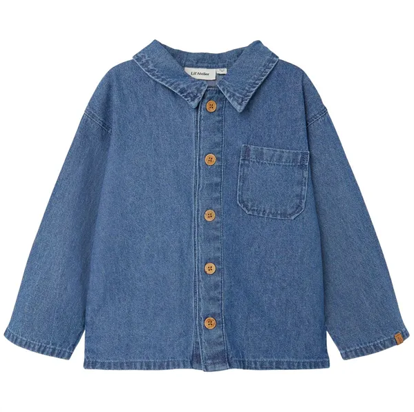 Lil Atelier Rongel Loose Shirt Blue Denim 92 Cm