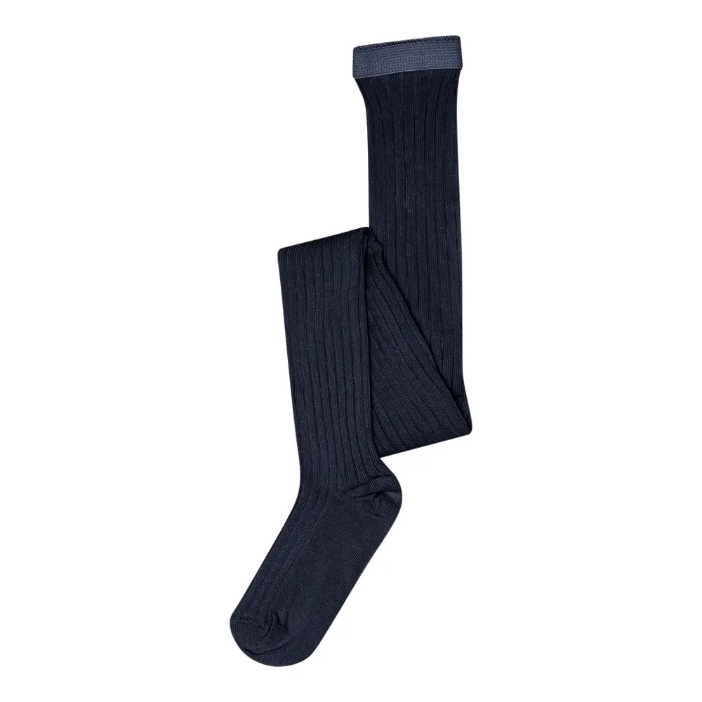 Mp Denmark Basic Rib Strømpebukser Navy  90