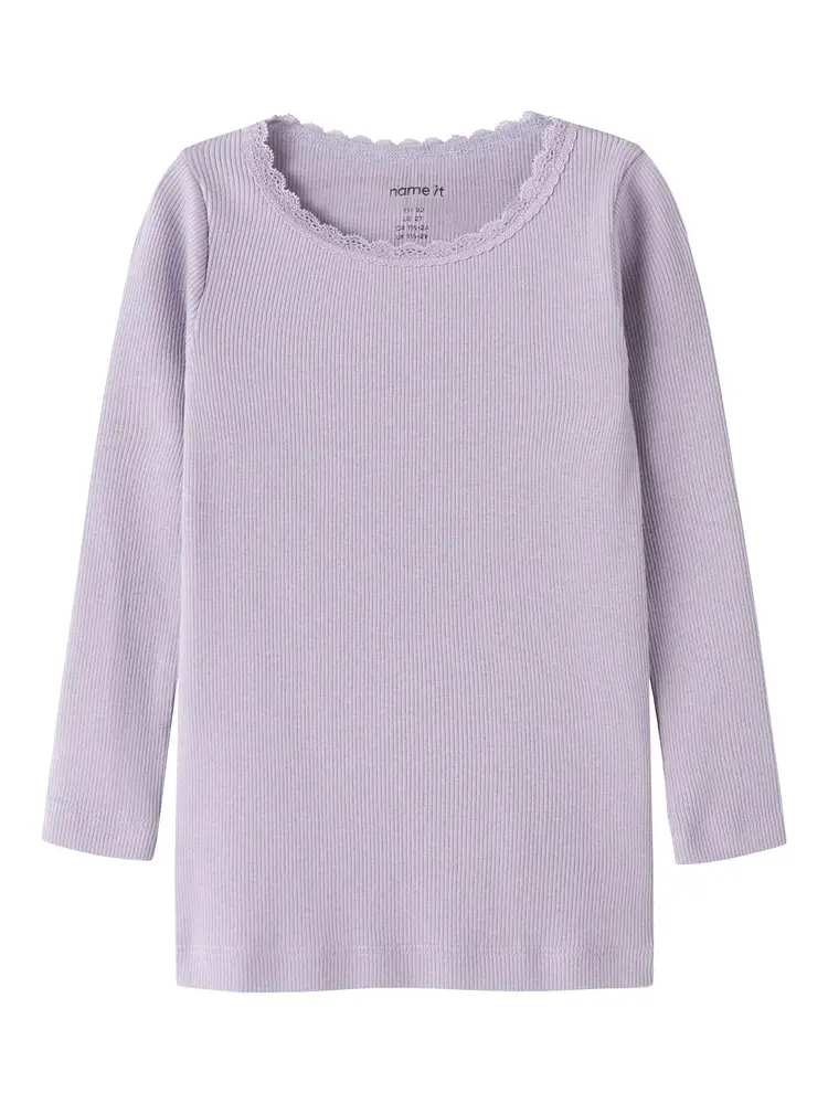 Name It Kab Langærmet Top Lavender Gray 104