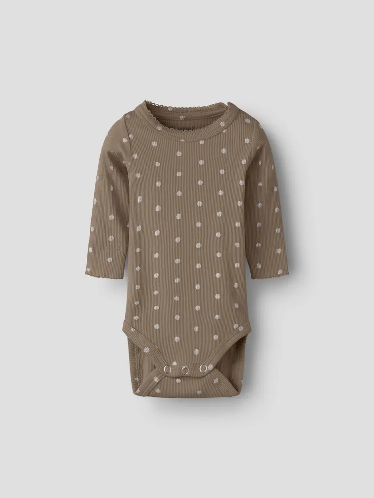Name It Lona Langærmet Body Taupe Gray 56