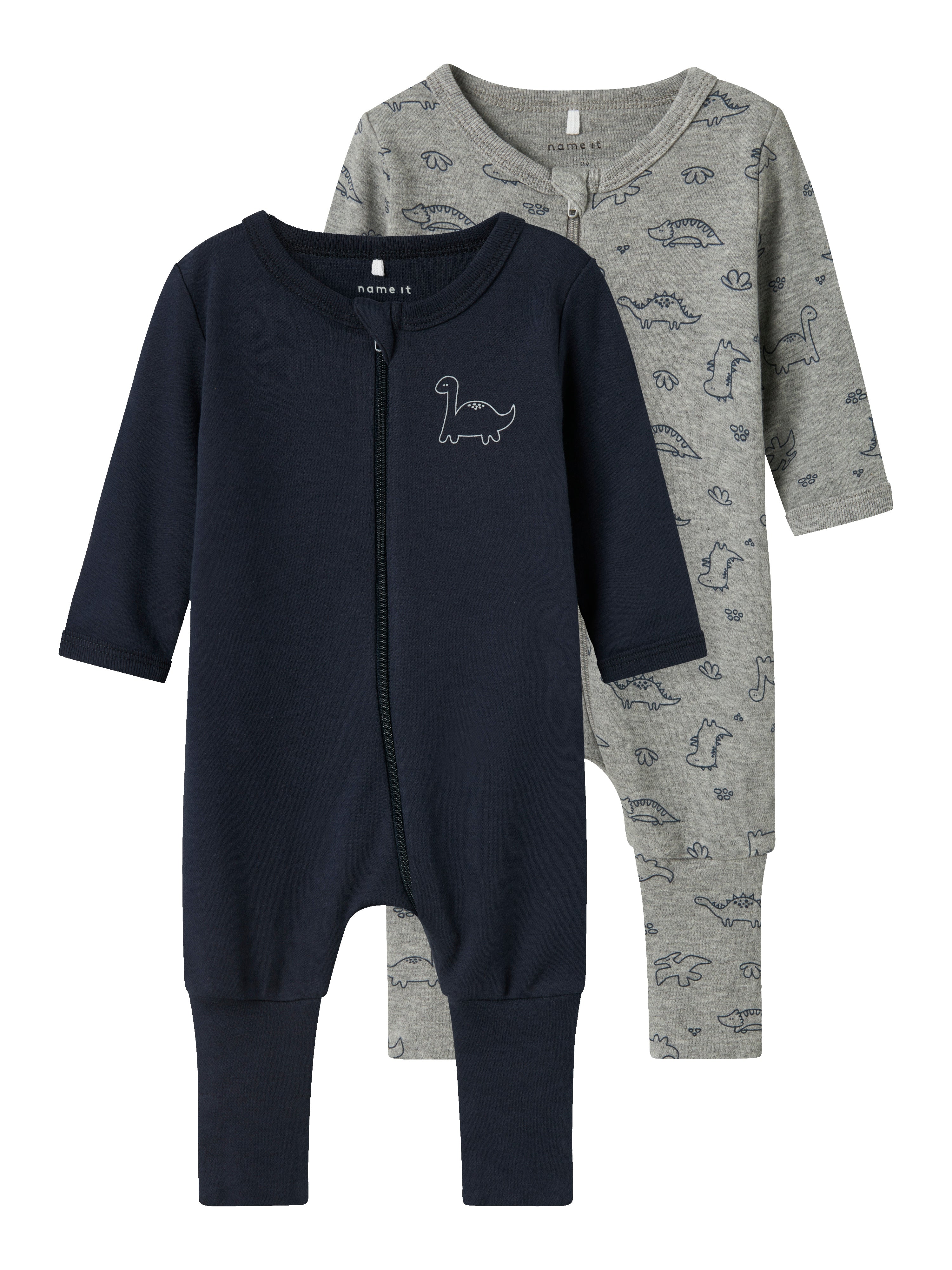 Name It Nightsuit   Pak Dino Grey Melange 50 Cm