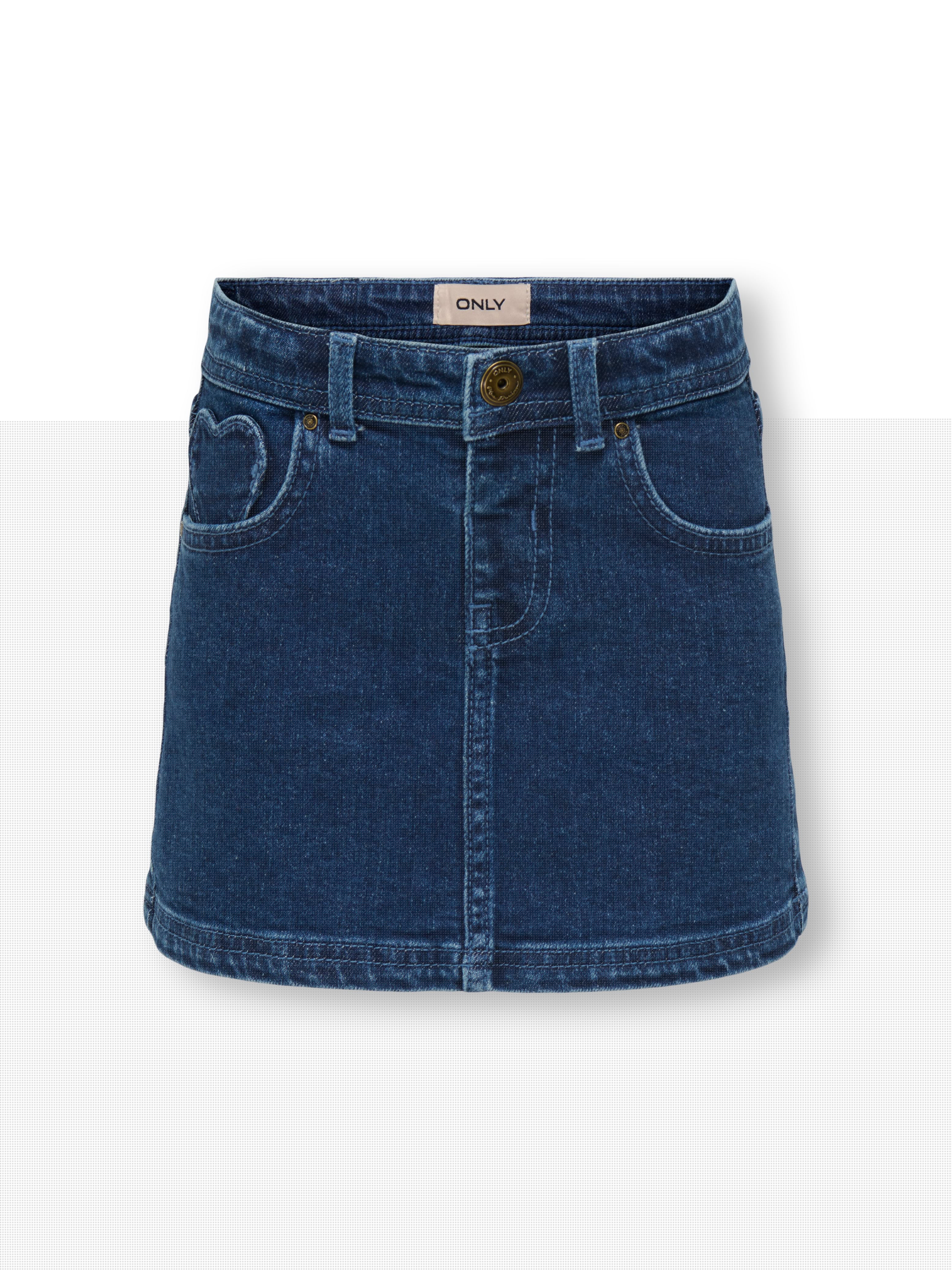 Only Mini Ofelia Heart Mini Shirt Dark Blue Denim 92 Cm