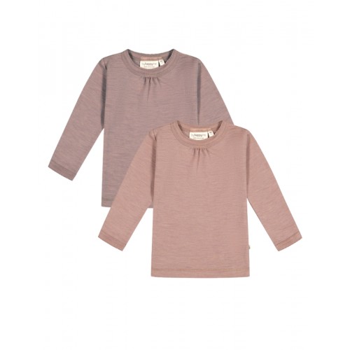Trøje Med Rynker Ved Halsen   100  Merino Uld  Oeko-texâ   -pak 80 Soft Rose Lavender Melange