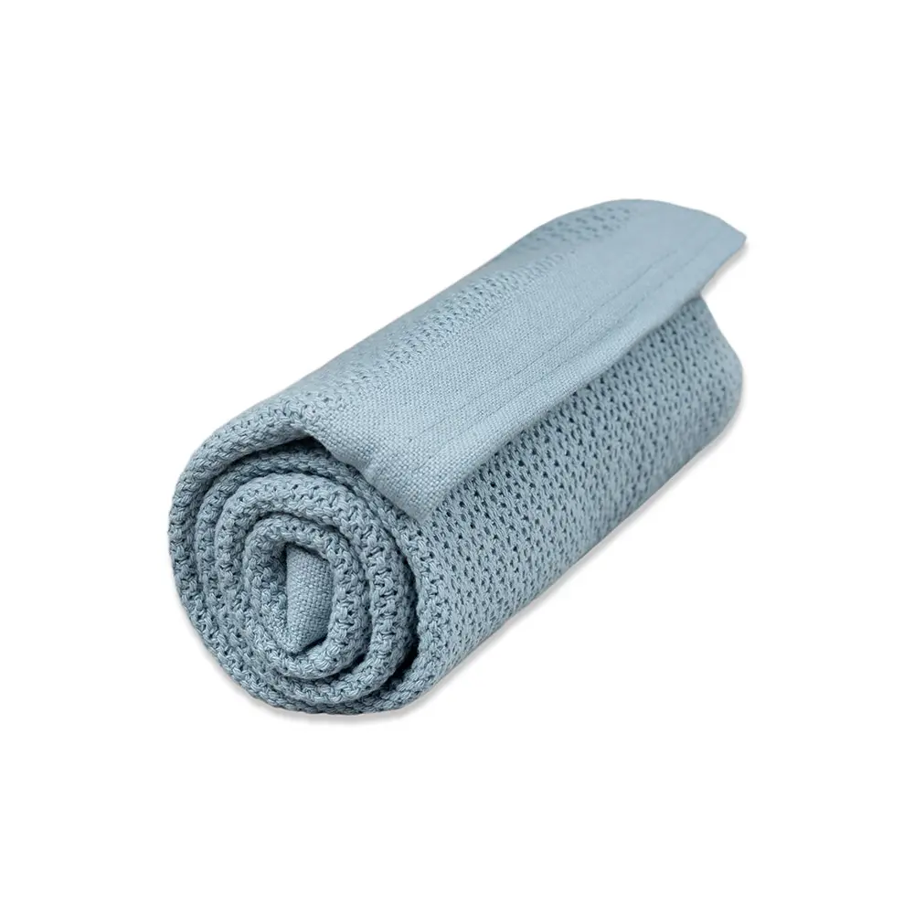 Vinter   Bloom Soft Grid Striktæppe Eko Dim Blue