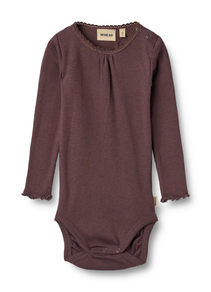 Wheat Lotta Rib Langærmet Body Fudge 18 Mdr
