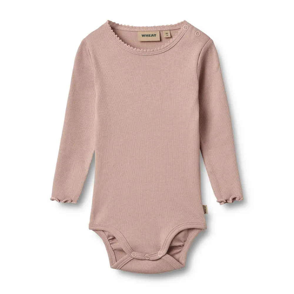 Wheat Regitze Langærmet Rib Body Rose Powder 74